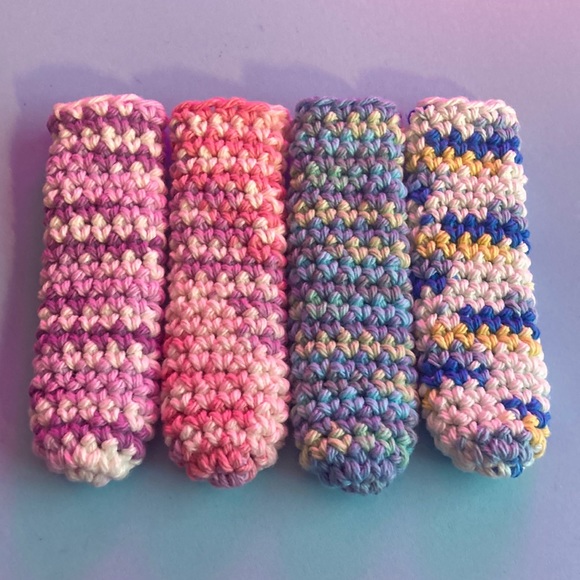 Hand crochet freezer pop cozies set of 4 - Picture 1 of 1